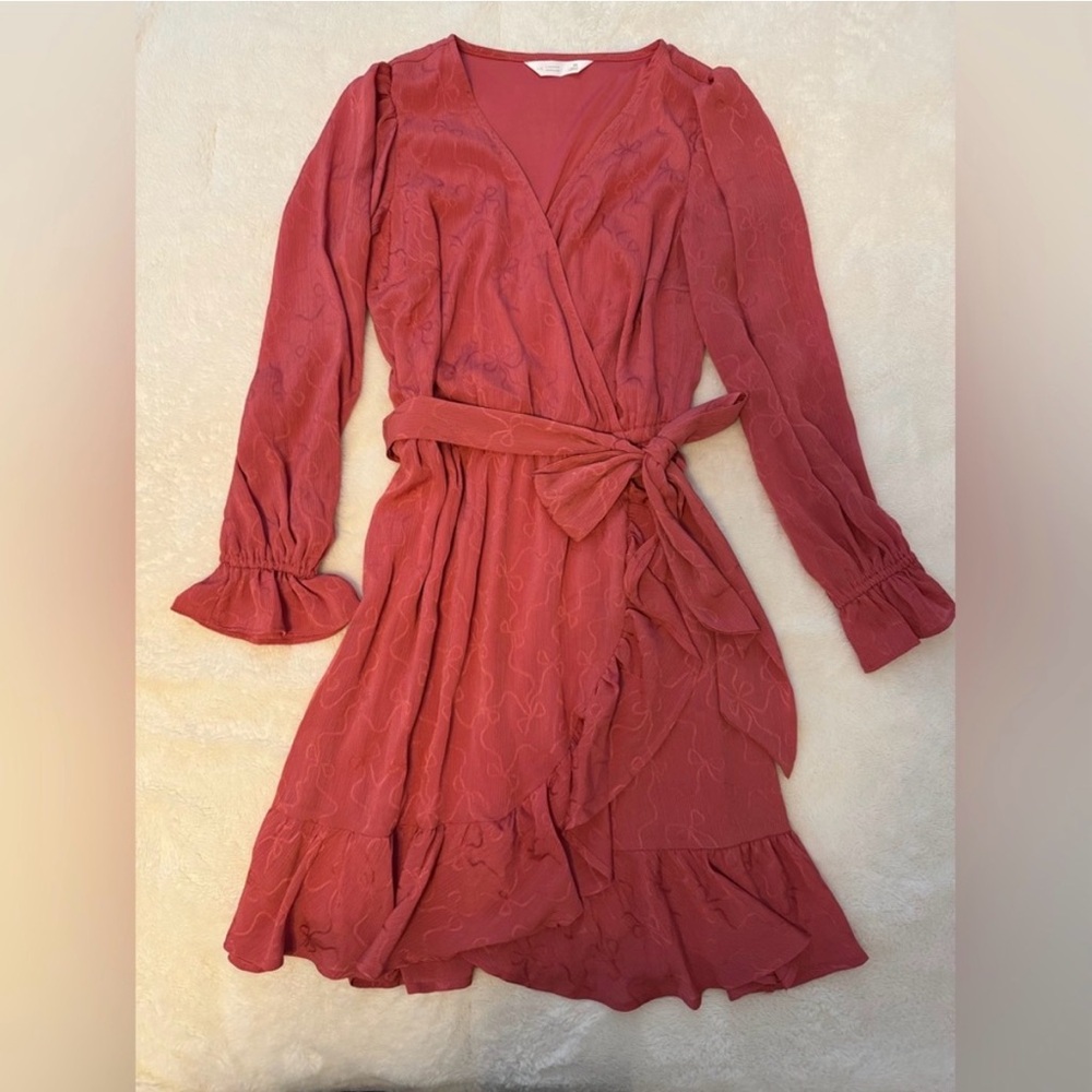 LC Lauren Conrad Terracotta Long Sleeve Dress